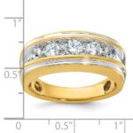 IBGoodman 14k with White Rhodium Men's Polished and Grooved 1 Carat AA Quality Diamond Ring - Image 3