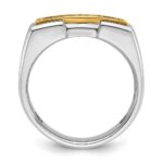 IBGoodman 14k Two-tone Men's Polished and Grooved 5-Stone Ring Mounting - Image 2