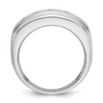 IBGoodman 10k White Gold Men's Polished and Grooved 2 Carat A Quality Diamond Ring - Image 2