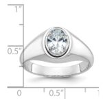 IBGoodman 14k White Gold 1 carat Lab Grown Diamond VS/SI+ G+ Oval Complete Men's Ring - Image 7