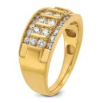 IBGoodman 14k Men's Polished 4-Row 1 Carat AA Quality Diamond Ring - Image 8