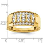 IBGoodman 14k Men's Polished 4-Row 1 Carat AA Quality Diamond Ring - Image 3
