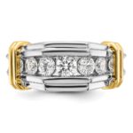 True Origin IBGoodman 14k Two-tone 1 carat Lab Grown Diamond VS+ F+ Five Stone Complete Polished and Grooved Men's Ring - Image 5