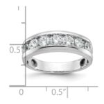 IBGoodman 14k White Gold Men's Polished 1 Carat AA Quality Diamond Ring - Image 3