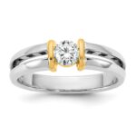 IBGoodman 14k Two-Tone 1/2 carat Lab Grown Diamond VS/SI+ G+ Complete Men's Wedding Band