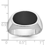 14k White Gold IBGoodman Men's East-West Oval Onyx Complete Ring - Image 3