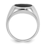 14k White Gold IBGoodman Men's Oval Gemstone Ring Mounting - Image 2