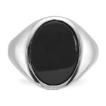 14k White Gold IBGoodman Men's Oval Gemstone Ring Mounting - Image 6