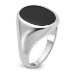 14k White Gold IBGoodman Men's Oval Onyx Complete Ring - Image 8