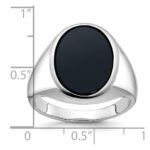 14k White Gold IBGoodman Men's Oval Gemstone Ring Mounting - Image 3