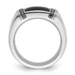 14k White Gold IBGoodman Men's Onyx and Diamond Ring Mounting - Image 2