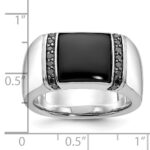 14k White Gold IBGoodman Men's Onyx and Diamond Ring Mounting - Image 3