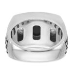 IBGoodman 14k White Gold with Black Rhodium Men's Polished and Textured Onyx Ring - Image 5