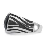 14k White Gold with Black Rhodium IBGoodman Men's Onyx Complete Ring - Image 3