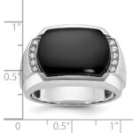 IBGoodman 14k White Gold Men's Polished and Satin Gemstone Ring Mounting - Image 3
