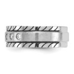 14k White Gold IBGoodman Men's Polished and Satin 1/4 carat Diamond Complete Ring - Image 5