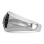 IBGoodman 14k White Gold Men's Polished and Satin Faceted Onyx and 1/10 Carat AA Quality Diamond Ring - Image 5