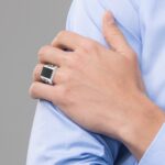 14k White Gold IBGoodman Men's Onyx Ring Mounting - Image 4