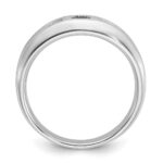 IBGoodman 14k White Gold 1/15 carat Lab Grown Diamond VS/SI+ G+ and Lab Created Blue Sapphire Complete Men's Ring - Image 2