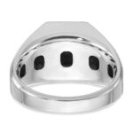 14k White Gold IBGoodman Men's Onyx and 1/8 carat Diamond Complete Ring - Image 7