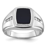 14k White Gold IBGoodman Men's Onyx and Diamond Ring Mounting