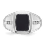 14k White Gold IBGoodman Men's Onyx and Diamond Ring Mounting - Image 6