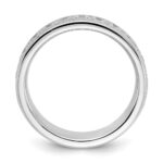 IBGoodman 14k White Gold Men's Polished and Milgrain 11-Stone 1 Carat AA Quality Diamond Ring - Image 2
