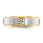 IBGoodman 14k Two-tone 1/15 carat Lab Grown Diamond VS/SI+ G+ Complete Polished and Satin Men's Band - Image 4