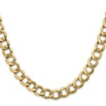 14K 9mm Semi-Solid Curb with Lobster Clasp Chain - Image 2