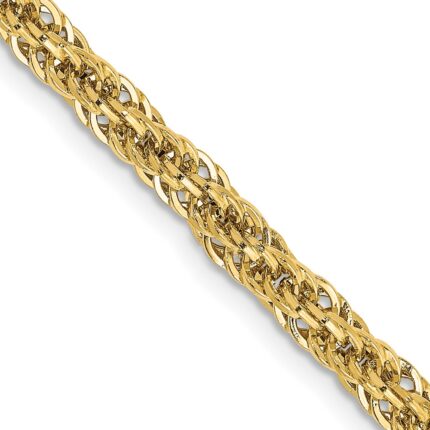 14K 3.3mm Diamond-cut Semi Solid with Lobster Clasp Chain