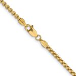 14K 2.45mm Semi-Solid Round Box with Lobster Clasp Chain - Image 3