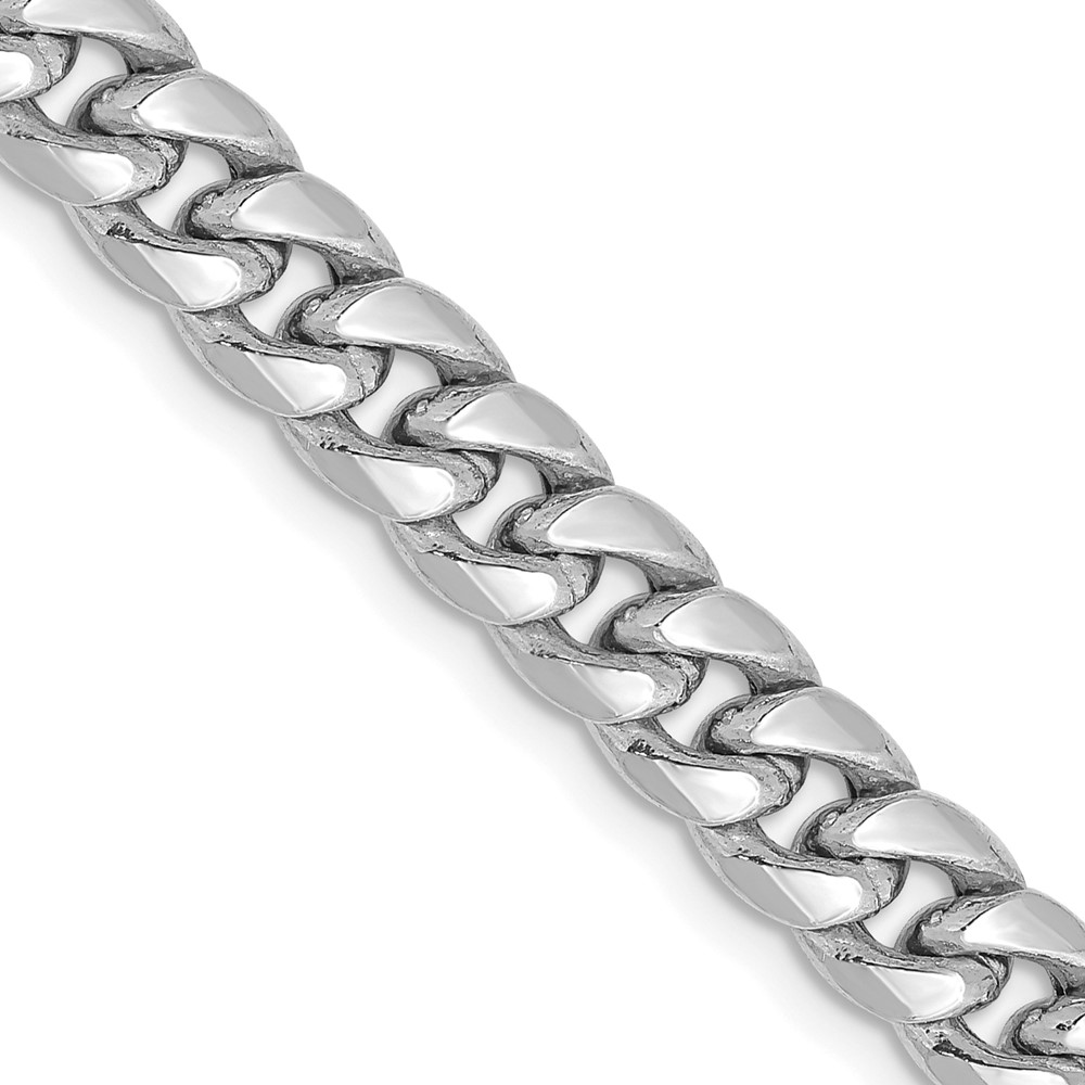 BC154W.jpg 14k White Gold 6mm Semi-Solid Miami Cuban Chain - Image 1