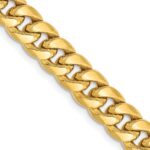 14K 6.75mm Semi-Solid Miami Cuban with Lobster Clasp Chain