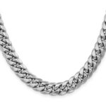 14k White Gold 9.3mm Semi-Solid Miami Cuban Chain - Image 2