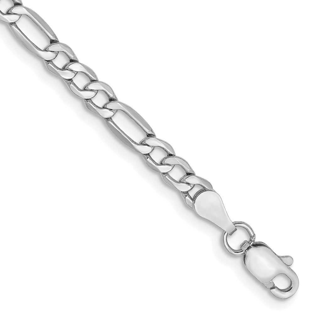 BC159-7.jpg 14K White Gold 3.5mm Semi-Solid Figaro with Lobster Clasp Chain - Image 1