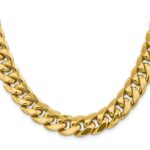 14K 13.2mm Semi-Solid Miami Cuban with Lobster Clasp Chain - Image 2