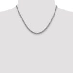 14K White Gold 3.5mm Semi-Solid 3-Wire Wheat with Lobster Clasp Chain - Image 4