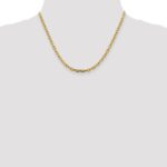 14K  3.7mm Semi-Solid Diamond-cut Open Link Cable with Lobster Clasp Chain - Image 4