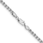 14K White Gold 3.6mm Semi-Solid Round Box with Lobster Clasp Chain - Image 3