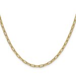 14k 3.0mm Semi-Solid Beveled Paperclip Chain - Image 2