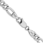 14K White Gold 5.75mm Semi-Solid Figaro with Lobster Clasp Chain - Image 3