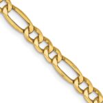 14K 4.2mm Semi-Solid Figaro with Lobster Clasp Chain