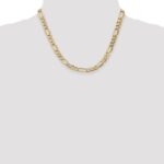 14K 7.3mm Semi-Solid Figaro with Lobster Clasp Chain - Image 4