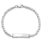 14k White Gold Polished Solid Chain/Solid Plate Anchor Link 20x4mm Plate 5.Baby/Child ID Bracelet - Image 4