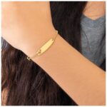 14K Polished Heart and 24x6mm Cut-out Heart Plate 5.5 inch Baby/Child ID Bracelet - Image 6