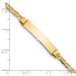 14k Polished Solid Chain/Solid Plate Anchor Link 26x5mm Plate 6 inch Baby/Child ID Bracelet - Image 3