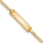 14k Polished Solid Chain/Solid Plate Curb Link 18.5x5mm Plate 6 inch Baby/Child ID Bracelet