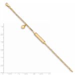 14k Polished Solid Chain/Solid Plate Heart Dangle Figaro Link 21x6mm Plate 6 inch Baby/Child ID Bracelet - Image 4