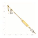 14k Two-tone Polished Teddy Bears and 18x5mm Plate 5.5 inch Baby/Child ID Bracelet with 0.5 inch Extender - Image 3