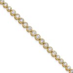 14k 3 carat Lab Grown Diamond VS/SI+ G+ Complete Round Bezel Set 7 inch Tennis Bracelet